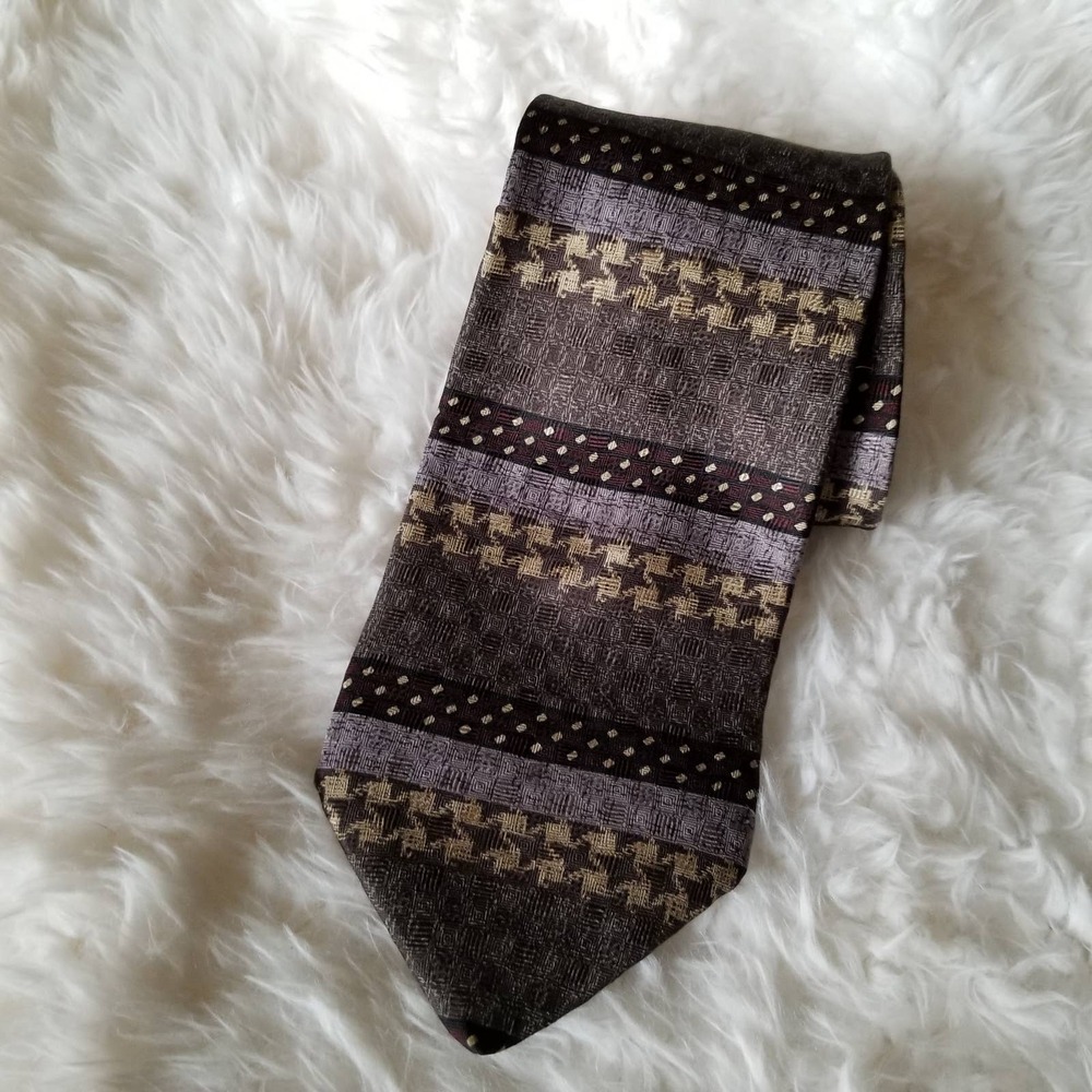 Vintage 90's men's silk tie Alexander Lloyd x-long patterned necktie 67" x 4"